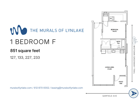 1 Bedroom F Floor Plan